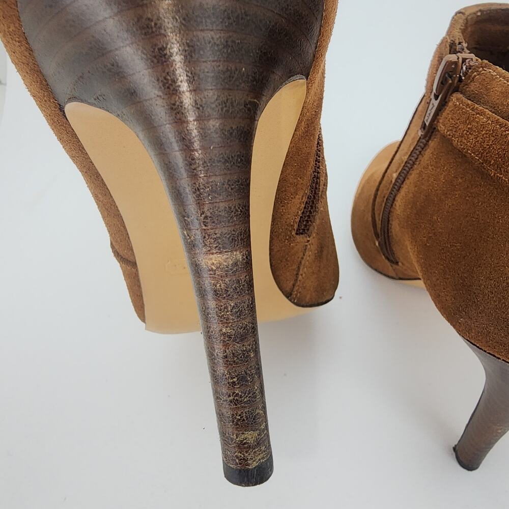 Coach Salene Side Zip Suede Ankle Bootie Brown Womens 8.5B A2917 designer - Picture 12 of 12